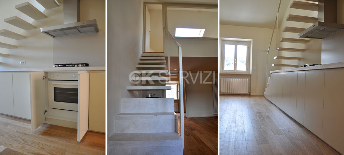 Ristrutturazione con soppalco e arredamento